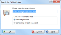 Enhanced full text search with dialog