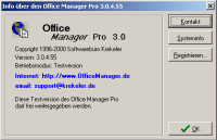 Office Manager 3.0: Screenshot der Programminfo