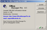 Office Manager 4.1: Screenshot der Programm-Info