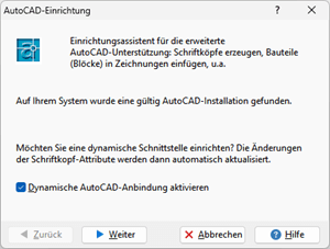 Aktivierung der CAD-Erweiterungen