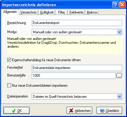 Importverzeichnis definieren