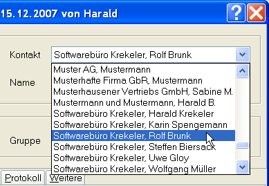 Outlook-Kontaktliste