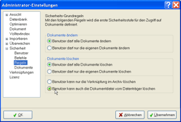 Dokumenten-Zugriffsregeln