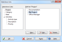 Edit selections lists