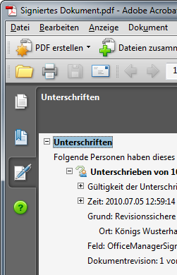 Signiertes PDF-Dokument