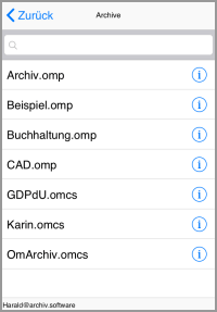 App "DMS to-go" Archivliste