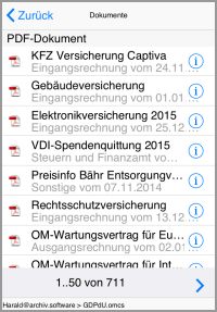 App "DMS to-go" Dokumentenliste