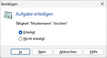 Aufgabe erledigen
