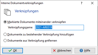 Screenshot Interne Dokumentverknüpfungen