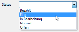 Auswahlliste Status