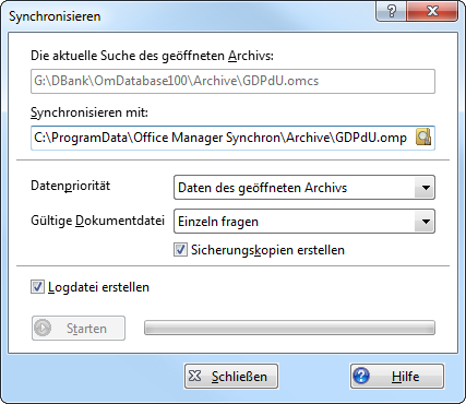 Archivsynchronisierung