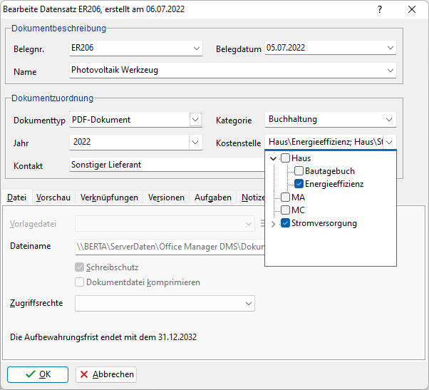 Dokument gleichzeitig in 2 Projekten