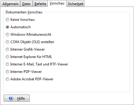 Dokumenttypen: Vorschau