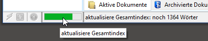 Fortschritt der Volltextindexierung