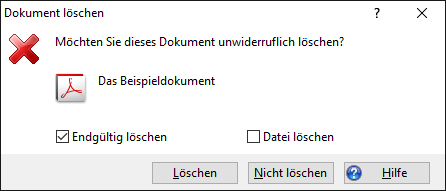 Dokument unwiderruflich löschen