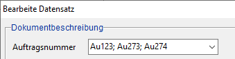 Mehrere Auftragsnummern