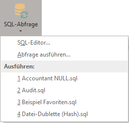 Menü Suchen | SQL-Abfrage
