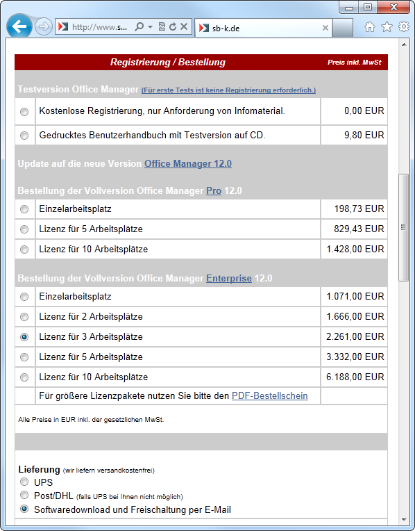 Onlineregistrierung