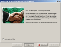 DeskTop Manager 97: Screenshot des Einrichtungsassistenten
