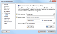 Office Manager DMS 10.0: Screenshot der Einstellungen, Seite OCR