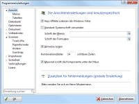 Screenshot Programm-Einstellungen