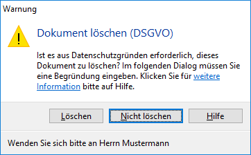 Dokument löschen (DSGVO)