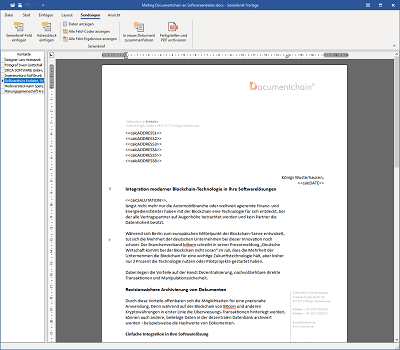 Textverarbeitung mit Serienbrief