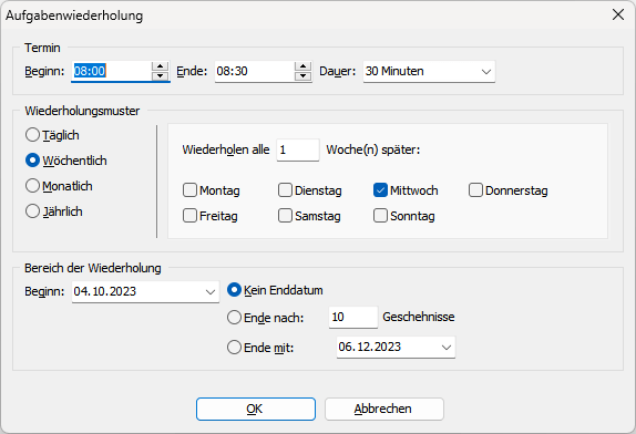 Aufgabenwiederholung