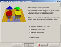 Office Manager 3.0: Screenshot des Einrichtungsassistenten