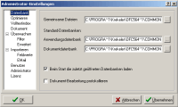 Office Manager 5.0: Screenshot des Einstellungs-Fensters