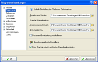 Office Manager DMS 7.0: Screenshot des Einstellungsdialoges