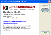 Office Manager 8.0: Screenshot der Programminfo