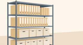 Ein Akten-Regal ist ein analoges Archiv