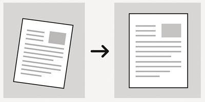De-Skewing - vorher und nachher