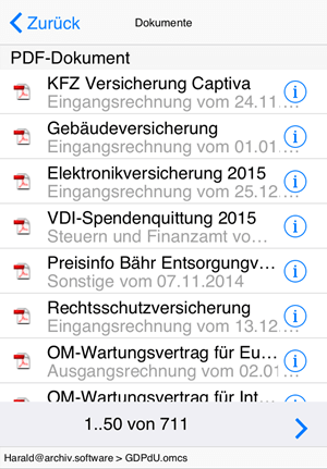 App Dokumentenliste