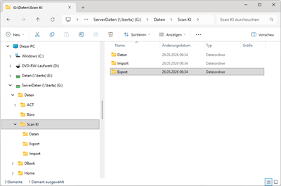 Datenverzeichnisse im Explorer