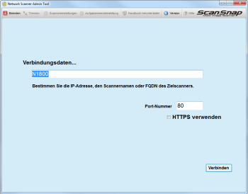 Screenshot: Network Scanner Admin Tool