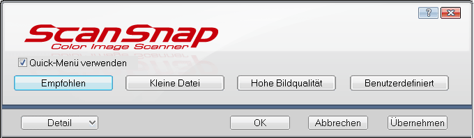 Screenshot: ScanSnap Manager (einfache Ansicht)