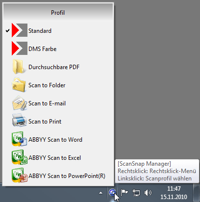 ScanSnap-Profilliste