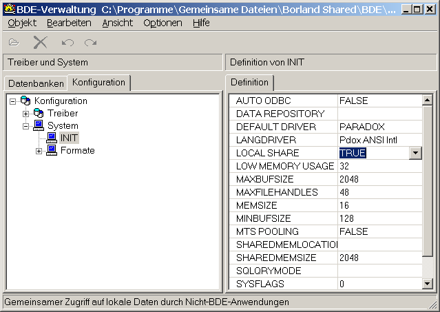 BDE-Verwaltung LOCAL SHARE