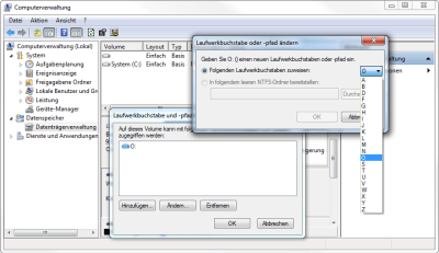 Windows-Datenträgerverwaltung, Laufwerksbuchstaben wählen