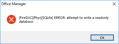 [FireDAC][Phys][SQLite] ERROR: attempt to write a readonly database