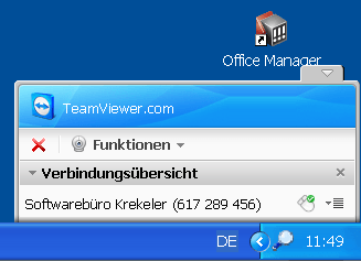 TeamViewer Statusfenster auf dem Client