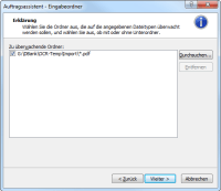 Auftragsassistent - Eingabeordner